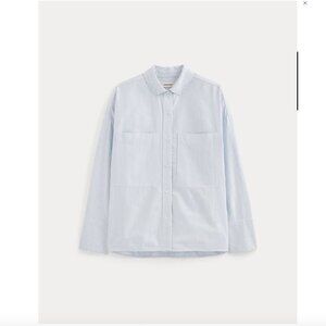 Everlane Boxy Oxford Shirt - Blue/White Stripe (Size Small)